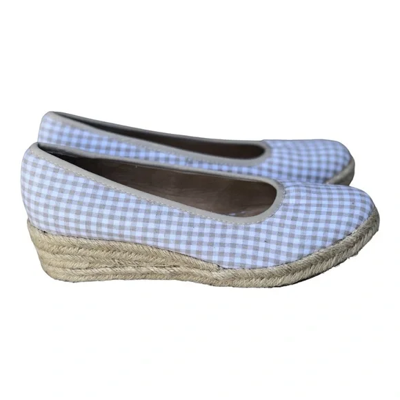 LifeStride Expadrille Wedge Heels Cork Closed Toe Canvas‎ Beige Size 9W. - Picture 3 of 13